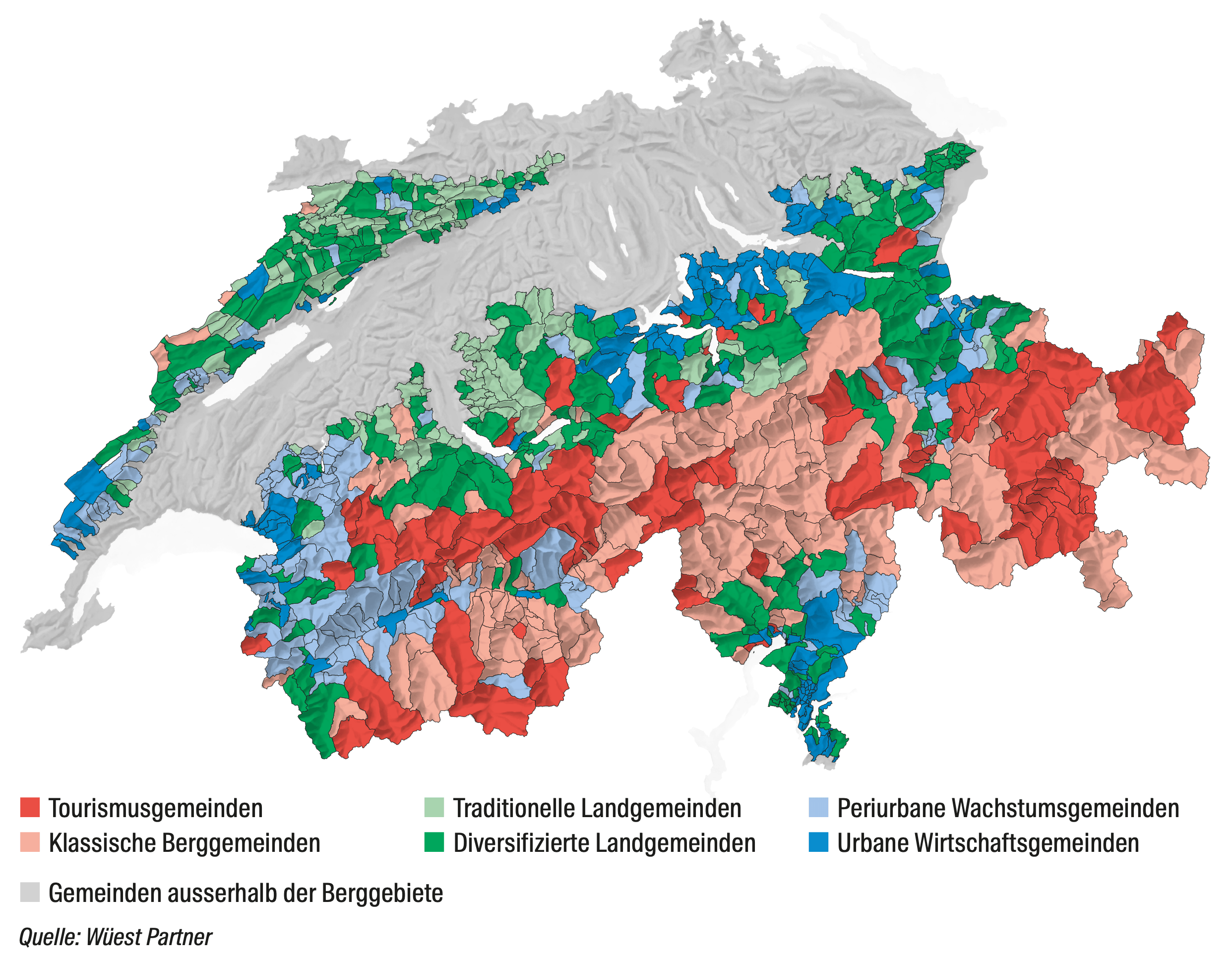 Die Berggebiete der Schweiz.